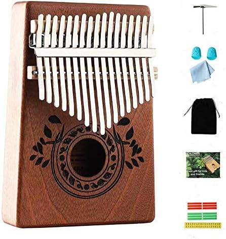 Thumb Piano Kalimba 17 Keys with Study Instruction and Tune Hammer,Portable Mbira Sanza Finger Piano, Gift for Kids Adult Beginners Music instrument love (High End 17 Key)