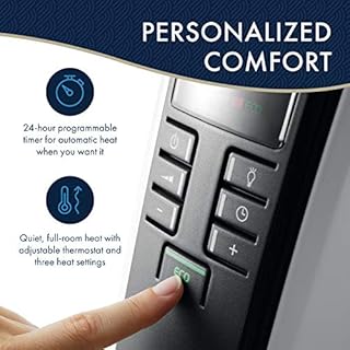 De'Longhi Oil-Filled Radiator Space Heater, Quiet 1500W, Adjustable Thermostat, 3 Heat Settings, Timer, Energy Saving, Safety Features, White, Dragon TRD40615ECA