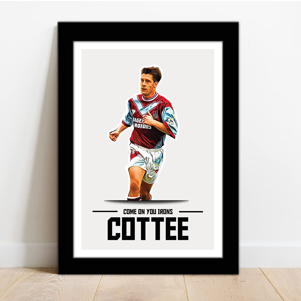 WEST HAM UNITED | TONY COTTEE | FRAMED ILLUSTRATION PRINT POSTER