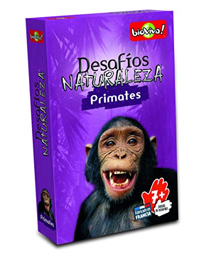 Bioviva- Juego de Cartas Desafíos Naturaleza Primates (Asmodee 309)