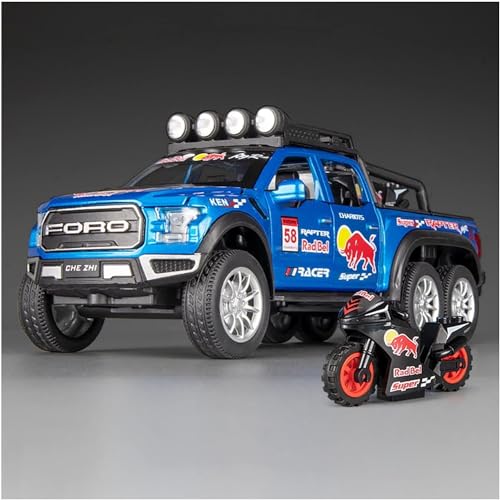 Image of Diecast Car Model 1 /28 for Ford Raptor F150 Pick-up Alloy Car Model Diecasts & Toy Metal Modified Off-Road Vehicles Car Model Simulation Kids Toy Gift(Yellow)