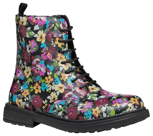 Geox JUNIOR J ECLAIR GIRL BIKER/AMPHIBIANS BOOTS BLACK/MULTICOLOR...