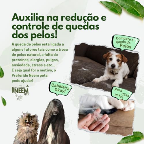 Kit 3 Neem Pet 100% Natural Combate Pulgas E Carrapatos Original Complemento Para Cães E Gatos