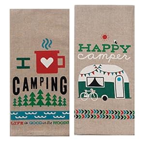 Kay Dee Designs Camping Adventures Chambray Towel Set – One Each Happy Camper & I Heart Camping