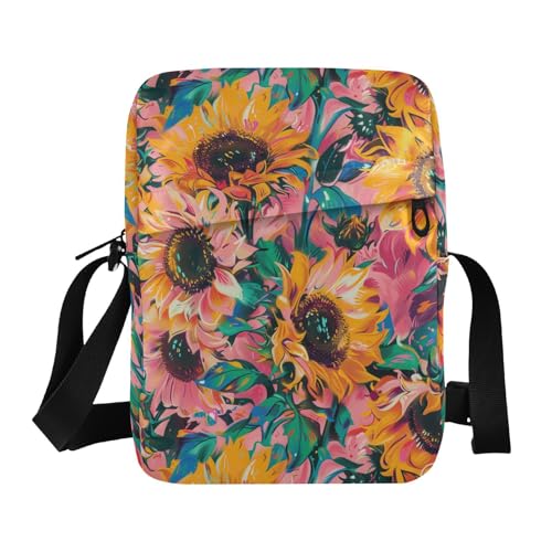 KLL Sunflower Rose Gold small messenger bag for men Vegan Leather Small Crossbody Bag Women Shopping Woman Shoulder Handbags