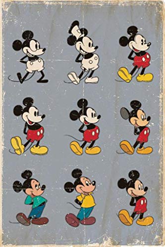 Disney Mickey Mouse Evolution Póster (Tamaño Grande), Multicolor