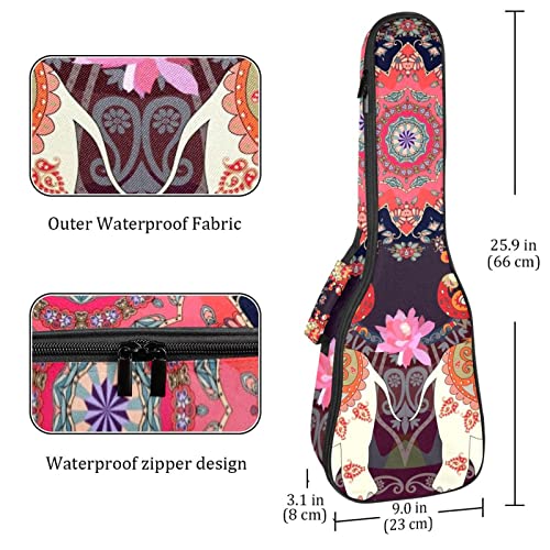 Housse de ukulélé avec motif géométrique éléphant et fleur – Housse de transport pour ukulélé avec sangle réglable - Les Beatles, Paul McCartney, John Lennon, RIngo Starr, George Harrison Housse de ukulélé avec motif géométrique éléphant et fleur - Housse de transport pour ukulélé avec sangle réglable – Image 5