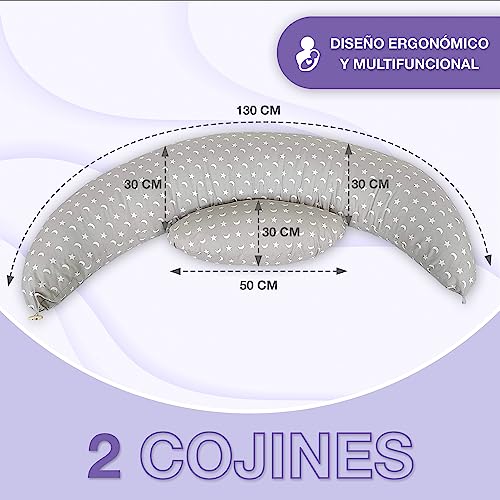 Perseusife Almofada de Amamentação XXL para Bebê e Grávida – Almofada de Grávida para Dormir – Almofada de Gravidez Anti-Queda de Fácil Lavagem para a Gravidez e Pós-Parto