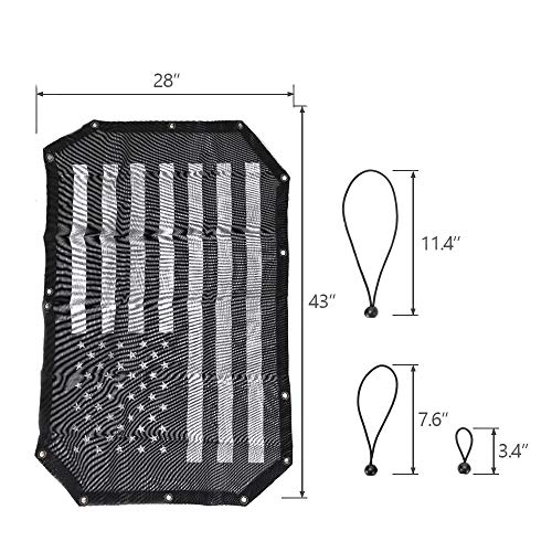 Voodonala Us Flag Durable Mesh Sunshade Top Cover Provides Uv Sun Protection For 2007-2017 Jeep Wrangler Jk Jku-2 Door #TOP7