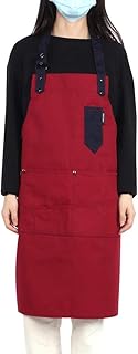 Regulowane fartuchy na szelkach, modny fartuch bawełniany do gotowania z torbą, wodoodporny, odporny na plamy olejowe, do kuchni, kuchni, kawiarni, sklepu