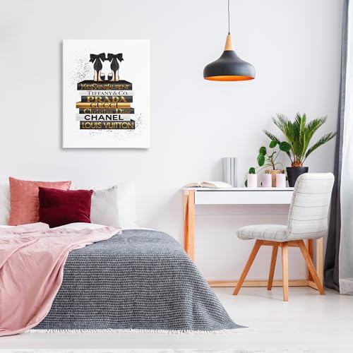 Image of Glam Bookstack Animal Print, 30 x 40 Inch Canvas Wall Art
