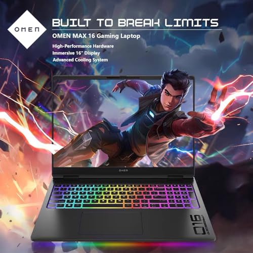 Image of HP OMEN MAX 16 RTX 5090 AI Gaming Laptop, 16 inch WUXGA, Intel Ultra 9 275HX(Beats Intel i9-14900), NVIDIA RTX 5090, 64GB DDR5 RAM, 4TB SSD, RGB Backlit Keyboard, Wi-Fi 6, Bundle with PCO Laptop Cooler