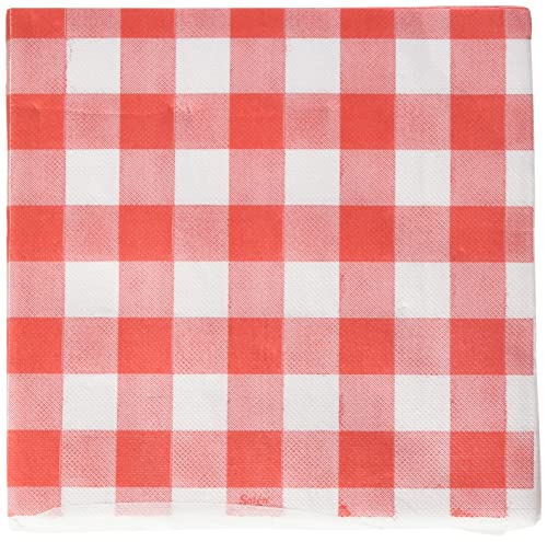 Saten Ser42117651 I Am The Party, Serviette de table 40 x 40, 2 couches, 1/4 plis, 50 serviettes, Punta-punta, Tableaux, Rouge
