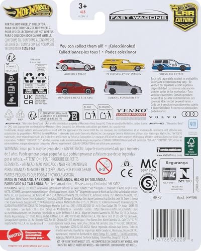 Image of Hot Wheels Premium Fast Wagons, 1:64 Subaru Forester STi Scale Die-Cas Vehicle with Real Riders Tires 5 /5 (Grey)