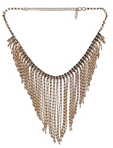 Collier flapper année 20 or strass Forum Novelties bijou costume charleston Gatsby