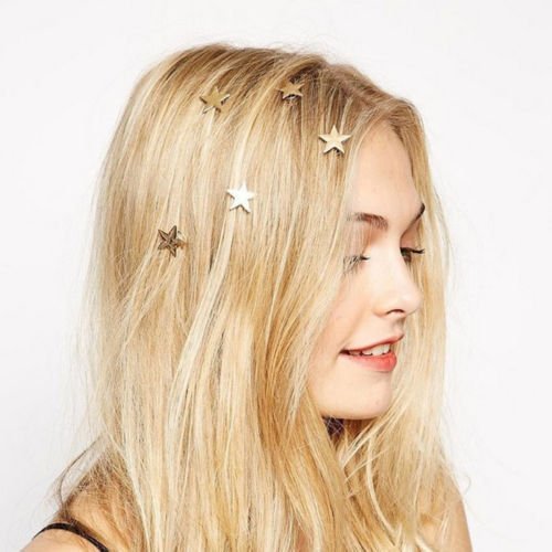 New Women Star Gold Swirl Spring Hair Clip Hairpin Hair Accessory Gift
