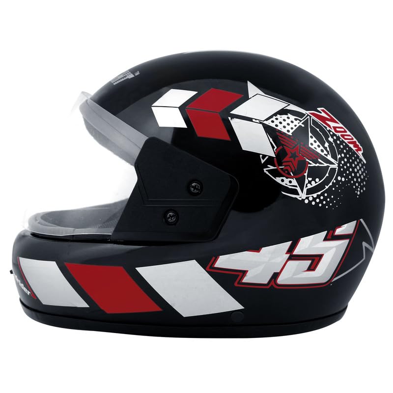 Image of Strong and Durable Stylish Matt Finish Full Face Scooty and Motorbike Helmet | Scratch Resistance and Silicone Glass Protection - RED