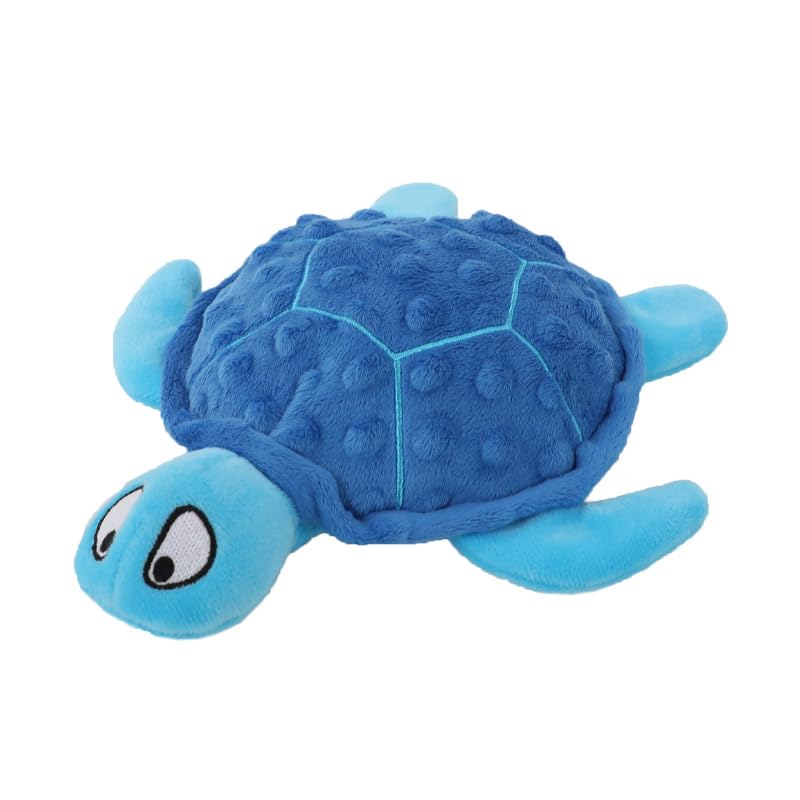 Juguete para perros indestructible, juguete de peluche para perros, juguete para masticar, juguete para perros chirriantes, dulce tortuga, adecuado para perros grandes, perros grandes medianos (azul)