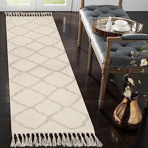 Linromia Alfombra Pasillo Larga 60x240cm,Boho Beige Alfombra De Algodón Con Borlas Tejidas, Alfombra Lavable Para Baño, Cocina, Salon, Dormitorio, Entrada Linromia Alfombra Pasillo Larga 60x240cm,Boho Beige Alfombra De Algodón Con Borlas Tejidas, Alfombra Lavable Para Baño, Cocina, Salon, Dormitorio, Entrada
