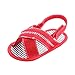 hunpta de lona para bebé Niños Cute t-tied suave zapatos de cuna Prewalker suave Suela antideslizante zapatos sandalias rojo rosso Talla:11