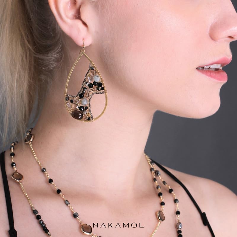 Women's Lightweight Large 2.75" Handcrafted Teardrop Bohemian Wire Wrapped Earrings for Women - Image 2