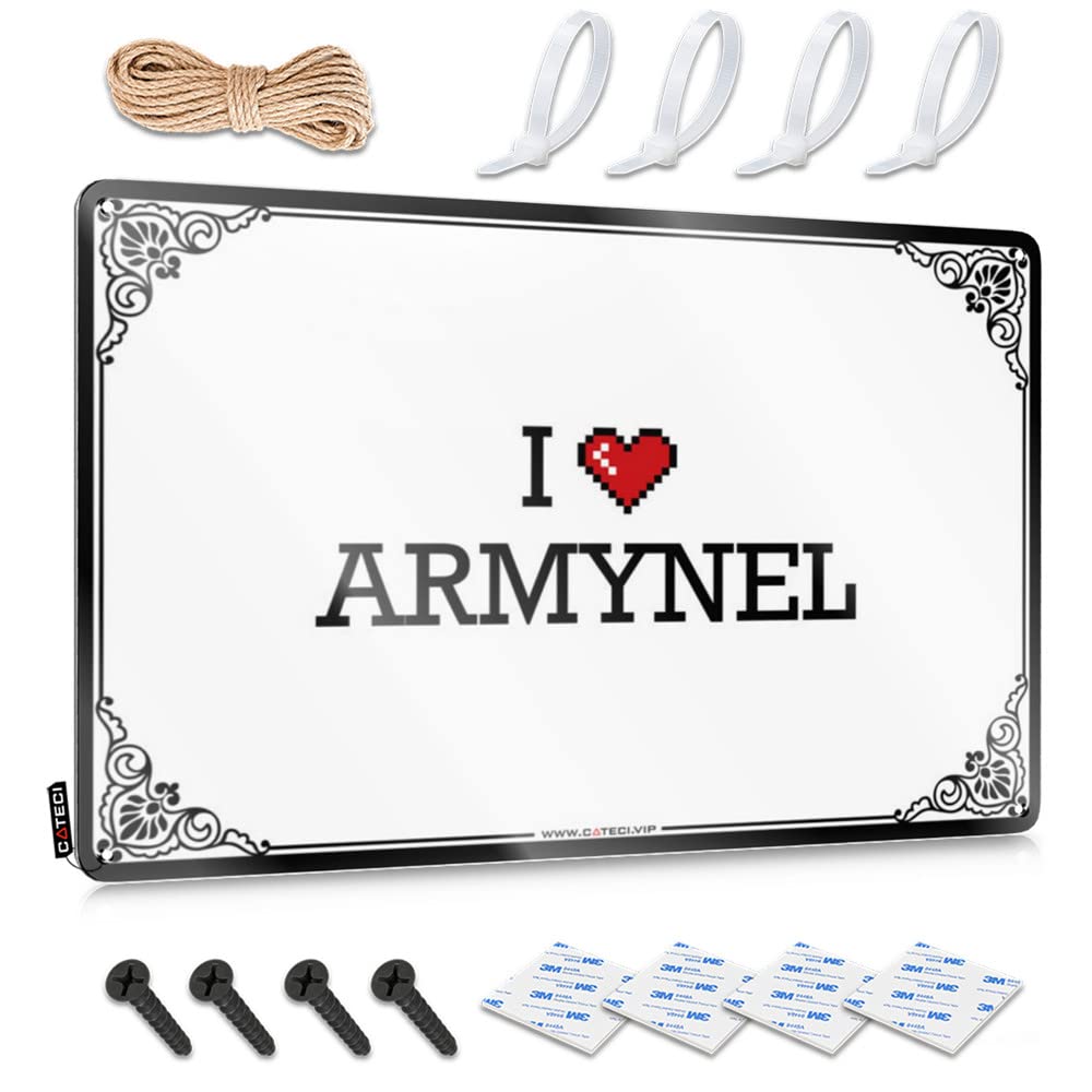 Fzfn Men's Colour Farmhouse Signs Stuff Ready To Hang - I Love Armynel Sweet For Yard(30X40cm)