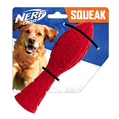 Nerf Dog 7in Tire Squeak Aero: Red, Dog Toy, Medium to Large