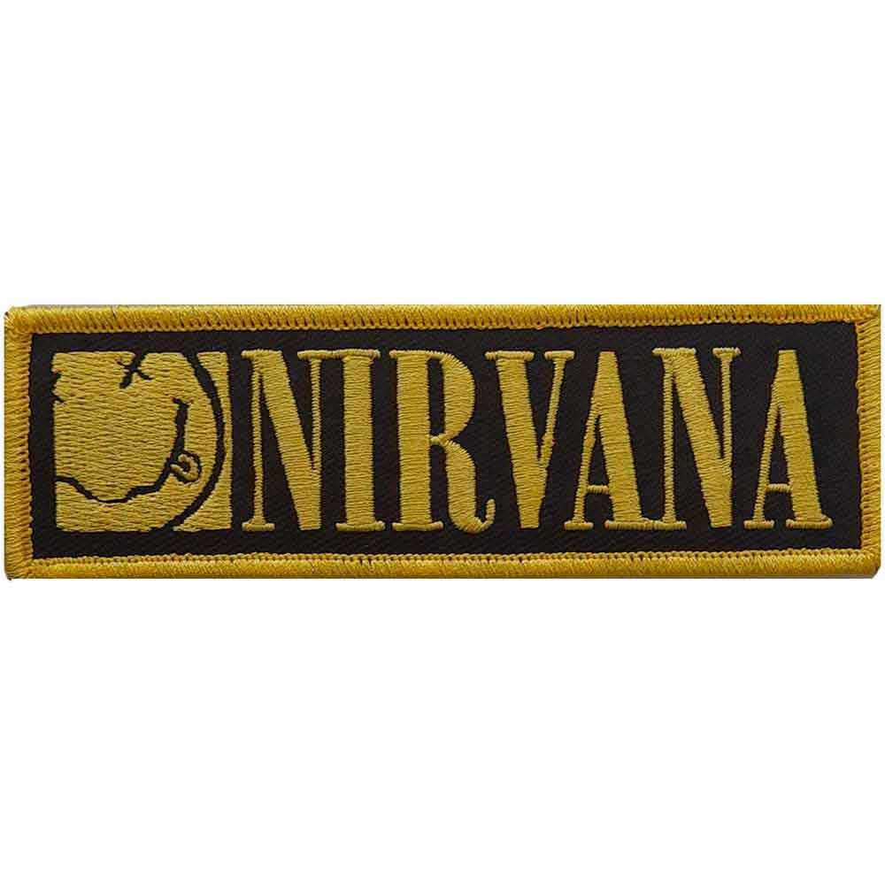 Nirvana Logo & Happy Face Woven Patch - Black