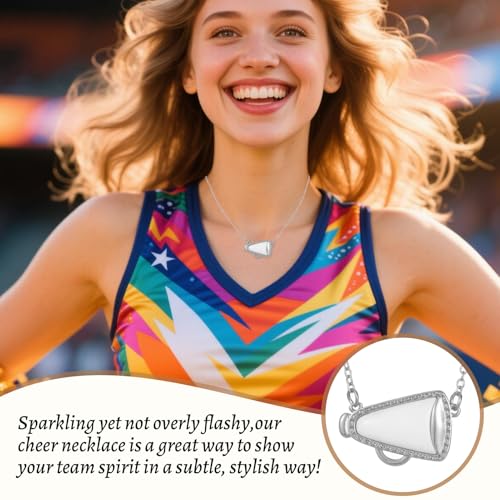 Cheer Necklace,Cheerleader Gifts,Cheerleader Necklace for Girls,Cheerleading Gifts,Cheerleading CoachGifts,CheerGifts for Daughter Granddaughter Coach,Cheer TeamGifts with Inspirational Card2