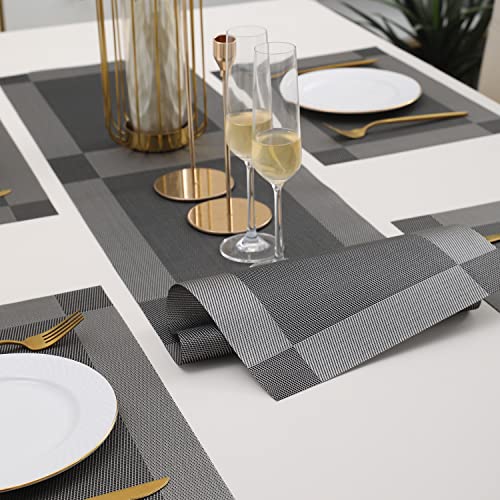 Image of HOKIPO Polyvinyl Chloride Dining Mats with Runner (AR4208) Set of 4