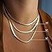 DEARMAY 14K Gold Plated Necklace for Women Dainty Gold Choker Herringbone Necklaces Simple Minimalist Thin Snake Chain Necklace Gold Jewelry Gifts