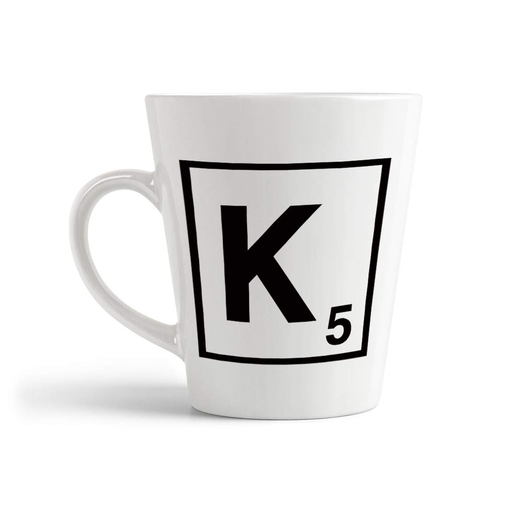 Ceramic Custom Latte Coffee Mug Cup"K" Scrabble Initial Monogram Letter K Tea Cup 12 Oz Design Only