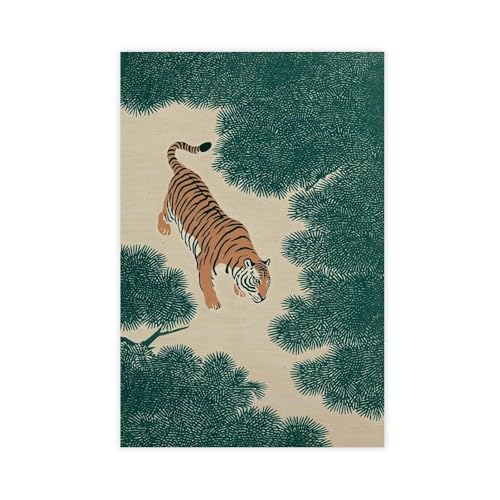 Poster tigre japonais sur toile haut de gamme pour décoration murale