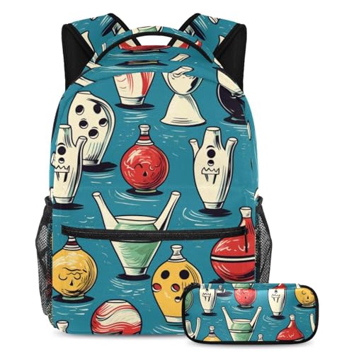 Cartables boule de bowling abstraite grand sac à dos ergonomique anti mal de dos