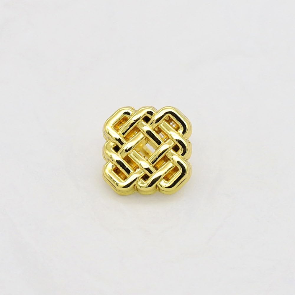 20 botones tejidos de metal con vástago(Golden)