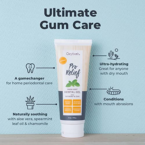 Oxyfresh Premium Pro Relief Dental Gel With Zinc –Infused With Aloe Vera, Chamomile And Xylitol – Dentist Recommended To Help Soothe Gum Tissue. 4 Oz. #TOP1