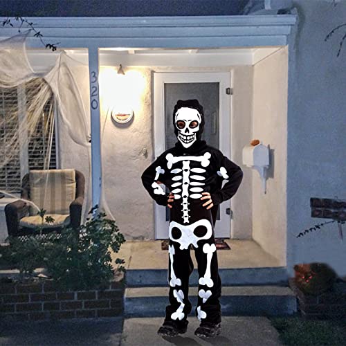 Daihanle Skeleton Costume Kids Halloween Costumes For Boys And Girls Outfit Jumpsuit For Halloween Carnival Horror Dress Up Role Play (M) #TOP4