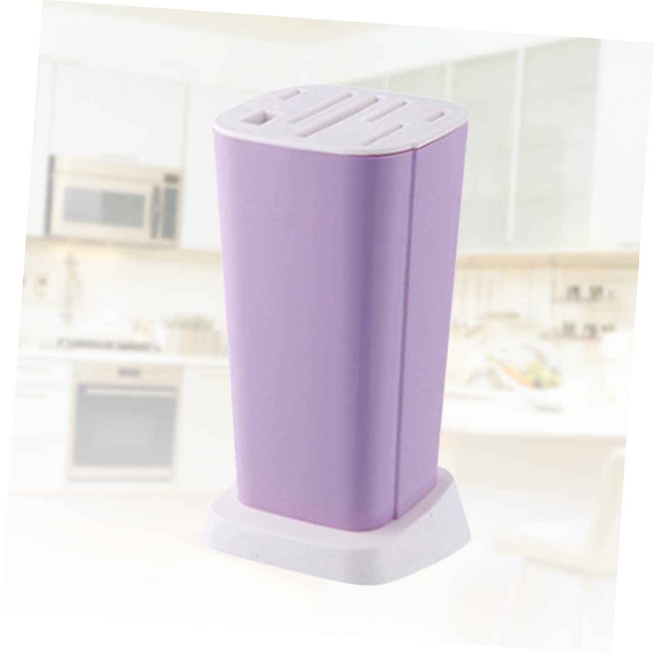 SOLUSTRE Purple Multi Function Kitchen Rack Holder Detachable Inserted Knife Storage Organizer with Multi Partition Design for Easy Draining and Cleaning