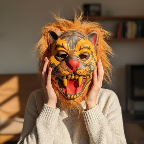 Image of eCraftIndia Plastic Animal Face Mask for Holi Halloween Party | Perfect for Kids Children Young Adults | Pack of 1