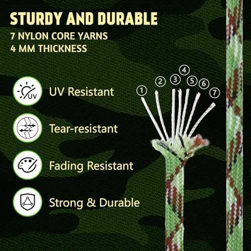 Cozary 10 Farben 19ft/6m Paracord 4mm, Paracord Set 7 Kern Strängen Nylonseil, Hält bis zu 250kg, Ideal für Outdoor Survival Camping Basteln Armband Hunde-Leine, Gesamtlänge 196ft