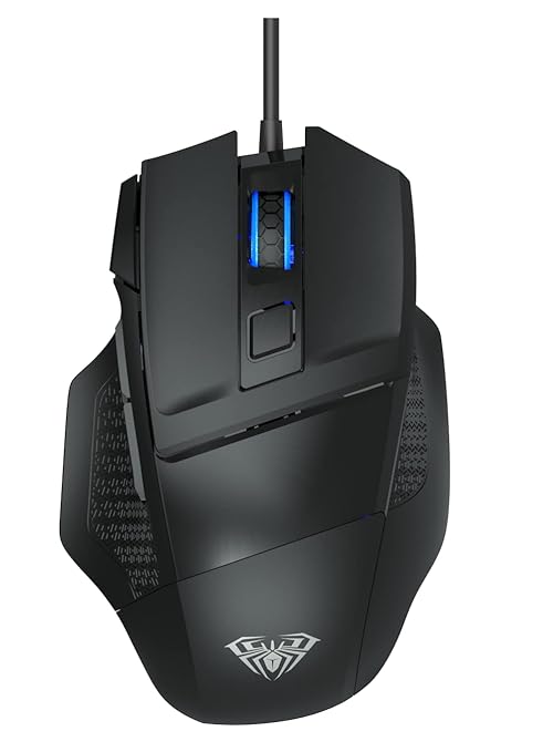 Aula S12 Programmable Gaming Mouse with LED Lights | Wired Optical Mouse with 7 Customized Marco Keys, 1.5m Cable Length, 4800 DPI Optical Sensor for Desktop & PC Gamers (Black) at Rs. 734