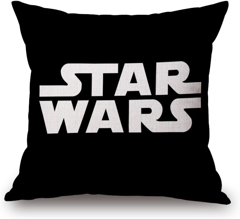Star Wars Black Printed Decorative Throw Pillow Cushion Cover, 45cm x 45cm