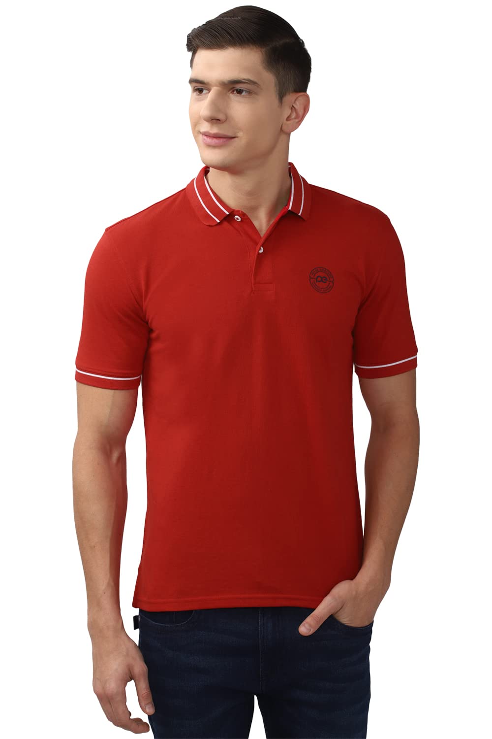 Men's Regular Fit Insignia Half Sleeve Polo T-Shirt | Cotton Rich | Premium Pique Weave
