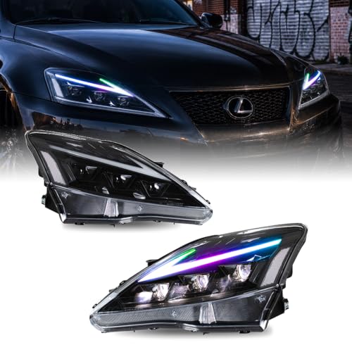 LEXUS is250 GSE20ヘッドライト 左右セット Amazon | HCMOTIONZ レクサス IS ヘッドライト三眼LED RGB ヘッド
