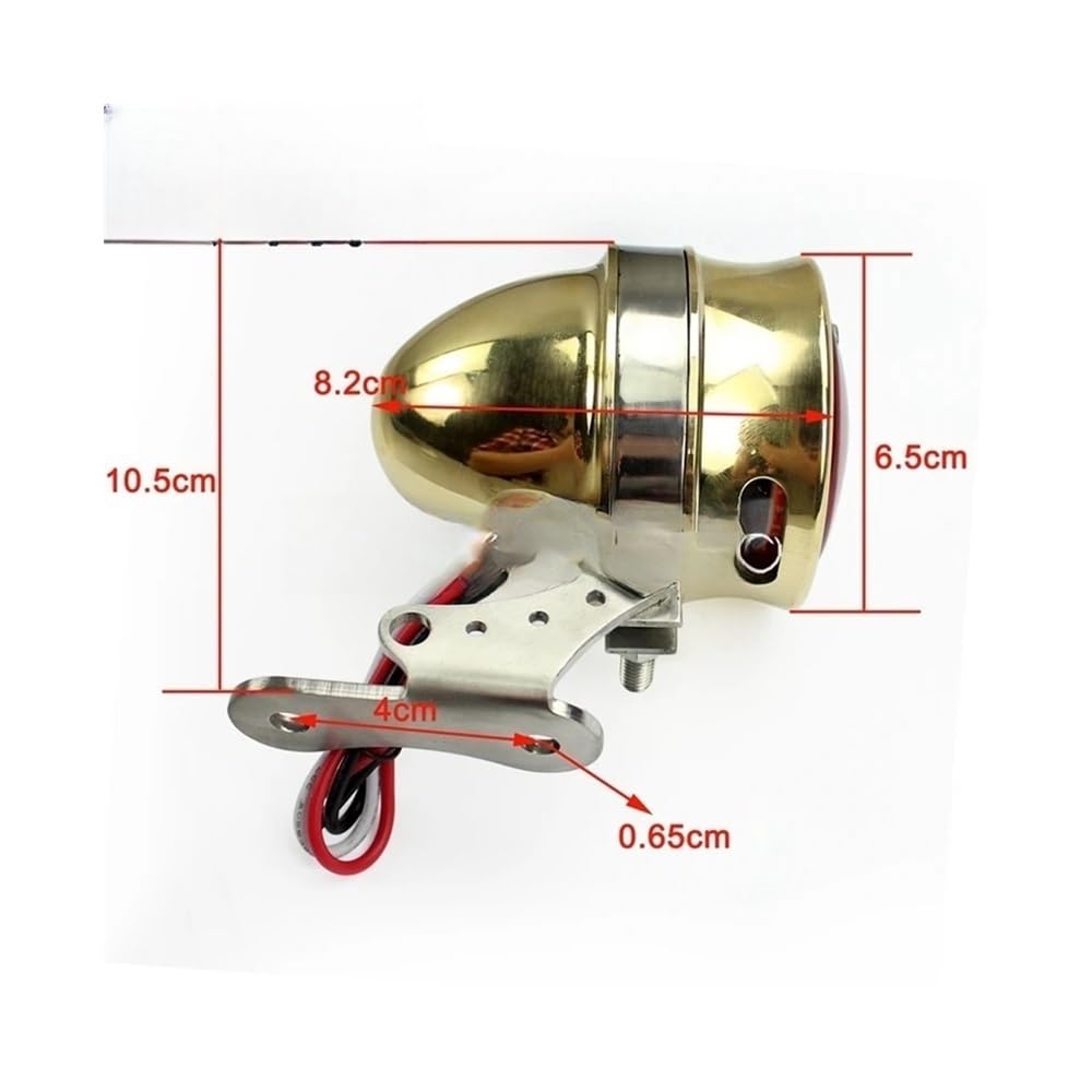 Fanale posteriore a LED in ottone per moto, lente rossa, luce targa, luce posteriore, luce stop posteriore per Ha&rley Cafe Racer Chopper Bobber Luces Freno Targa