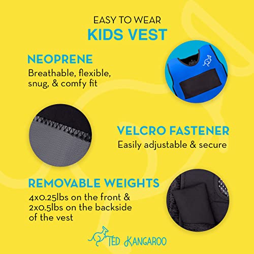 Ted Kangaroo Weighted Vest for Kids Sensory Compression Vest Deep Pressure Comfort (Blue) - Image 7