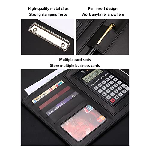 A4 Padfolio Portfolio Case Portfolio Folder Binder Organizer Folder Ring Binder With Leather Folder Writing Pad Business Folder Padfolio Folder With Zipper (Color : Blue) #TOP4