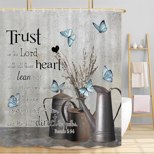 Rustic Farmhouse Shower Curtain, Trust in The Lord