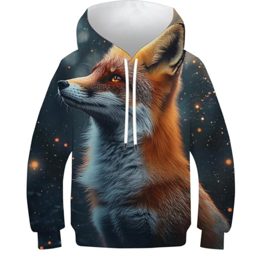 Sweat à capuche renard 3D fille et garçon vêtement hiver ado 12-14 ans