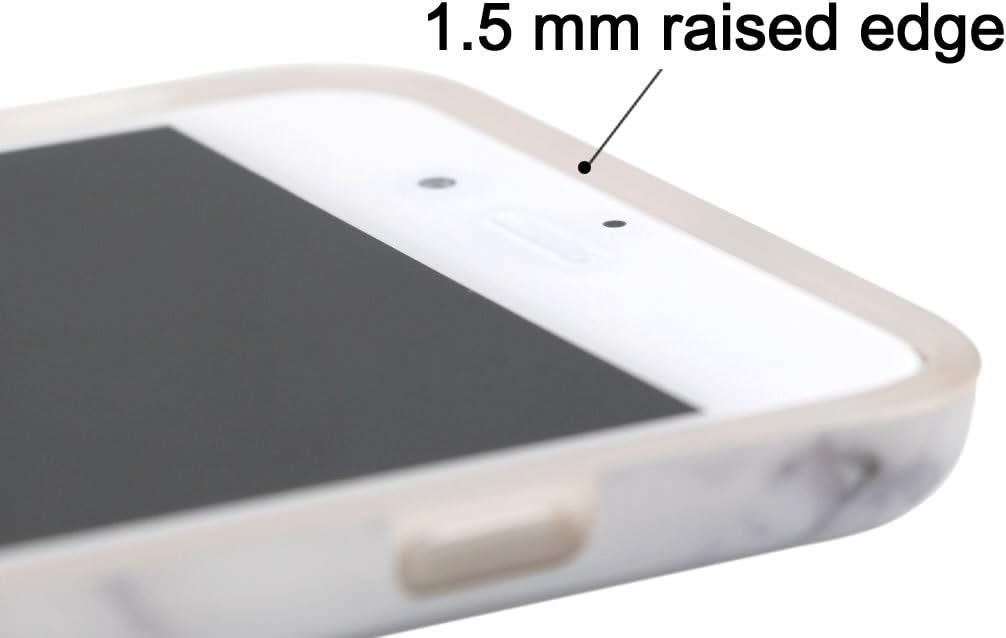 A-Focus Compatible with iPhone 8 Plus Case, iPhone 7 Plus Case, White Marble Stone Pattern IMD Anti-Scratch Anti-Finger Slim Flexible TPU Cover Case for iPhone 7 Plus 8 Plus 5.5 inch Matte Gray 2